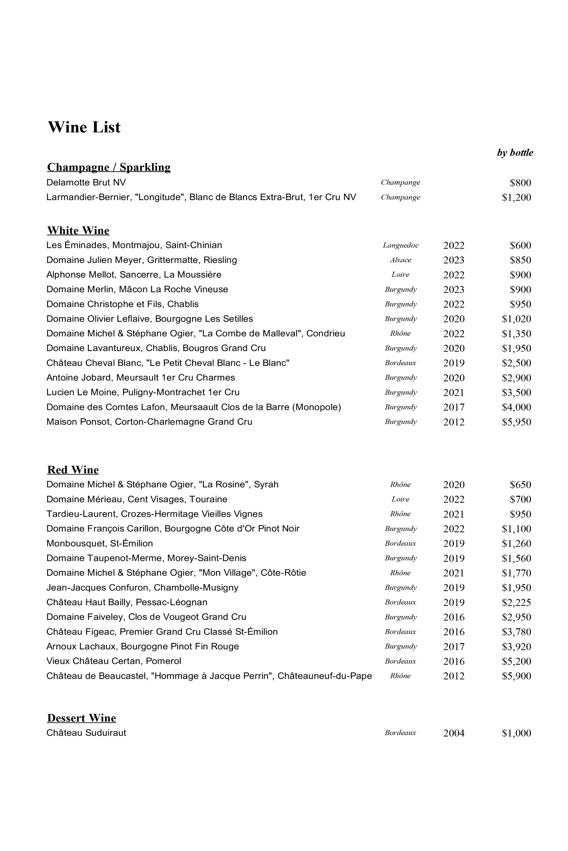 Wine List 2